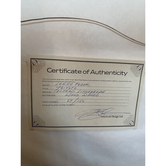 Larry Fodor TSITOTO Hand colored lithograph on paper Hand Signed 67/150 - Picture 7 of 16